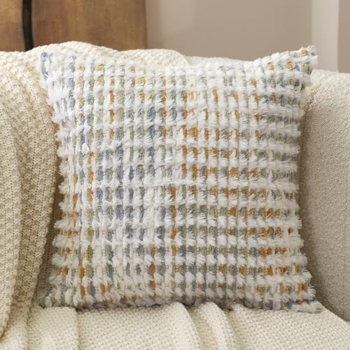 Aeckself Boho Chenille Tufted Pillow Cover 20 x 20 Inch, Decorative Square - Image 2