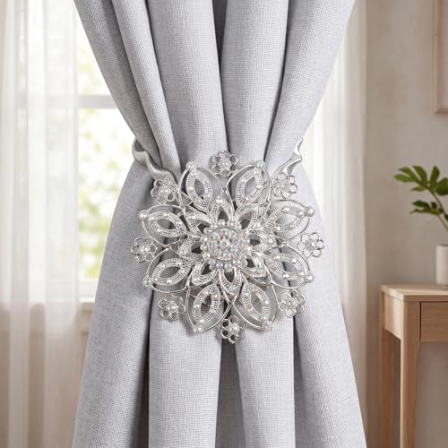 2PCS Curtain Tiebacks Buckle Magnetic Decorative Rope Holdbacks Holders Curtain - Image 5