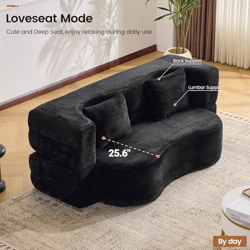 71” Convertible Sofa Bed, Single Size Sleeper Couch - Image 4