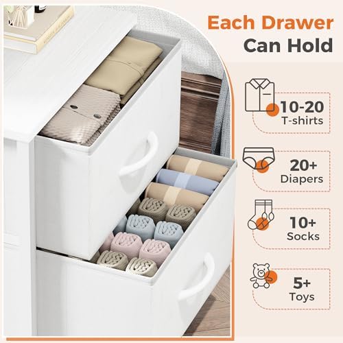 Sweetcrispy Night Stand with 2 Fabric Storage Drawers, Bedside Table - Image 5