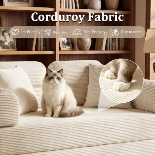 Convertible Sofa Couch Bed, Folding Corduroy Floor Compression Loveseat Sleeper - Image 6