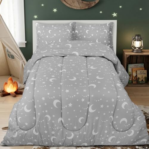 Utopia Bedding 3 Pc Kids Twin Comforter Set, Moon Star - Image 3