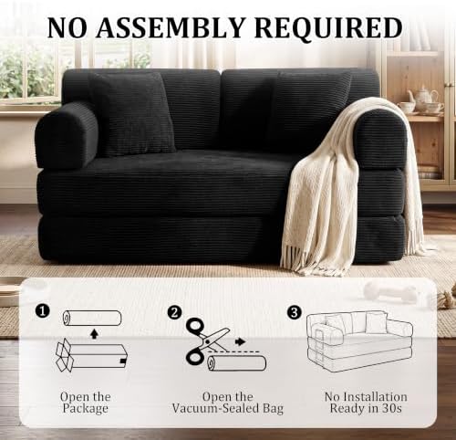 Sofa Bed, Boneless Couch Folding Floor Compression Loveseat Sleeper - Image 6