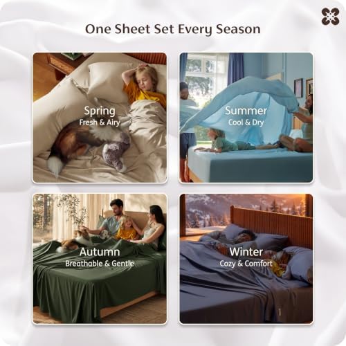 Bedsure PureWoven 100% Rayon Derived from Bamboo, King Size Sheets Set - Image 6