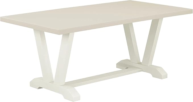 East West Furniture V027VE215-5 5 Piece Dining Table Set for 4 Includes a Rectangle Kitchen Table with V-Legs and 4 Baby Blue Linen Fabric Parson Dining Chairs, 40x72 Inch, Multi-Color
