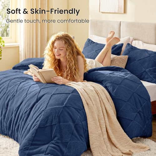 EXQ Home Tufted Diamond Comforter Set Full, 3 Pieces Bed Set, Dark Blue - Image 4