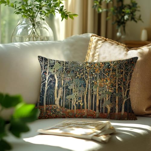 Rustic Fall Forest William Morris Inspired Pillow Covers 12x20 - Image 3