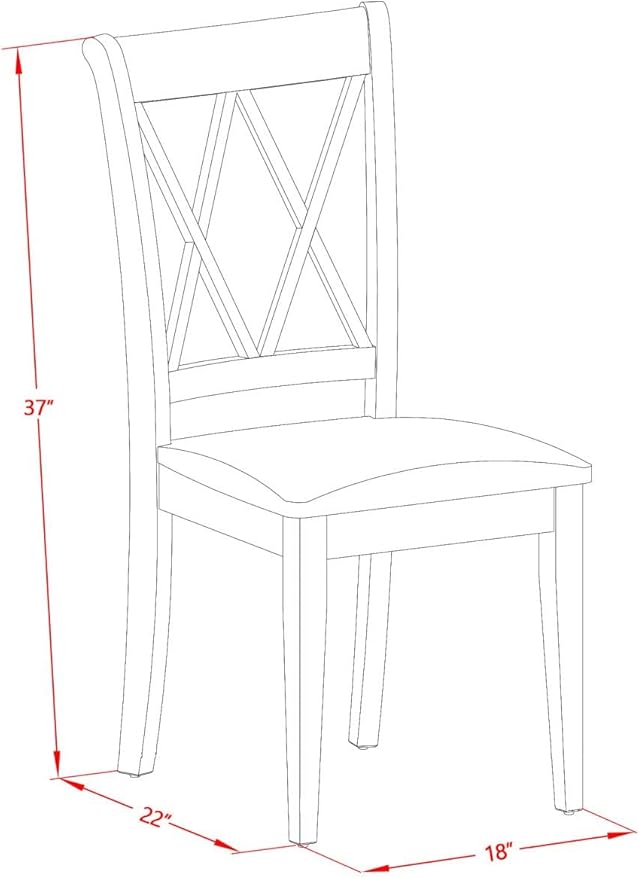 East West Furniture MLCL5-MAH-C 5 Piece Dining Set Includes a Rectangle Dining Room Table with Butterfly Leaf and 4 Linen Fabric Upholstered Kitchen Chairs, 36x54 Inch, Mahogany