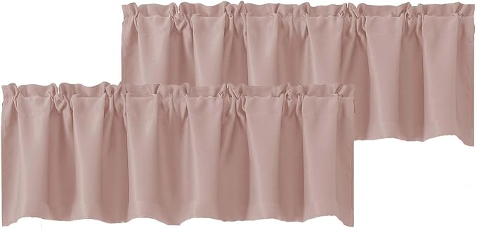 Chyhomenyc Blush Pink Valances for Windows, Short Window Valance Curtains for by Chyhomenyc