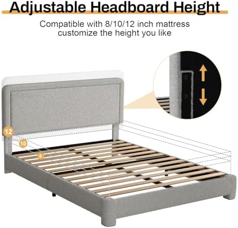 WEUP Full Size Boucle Bed Frame, Upholstered Cloud Bed Frame - Image 5