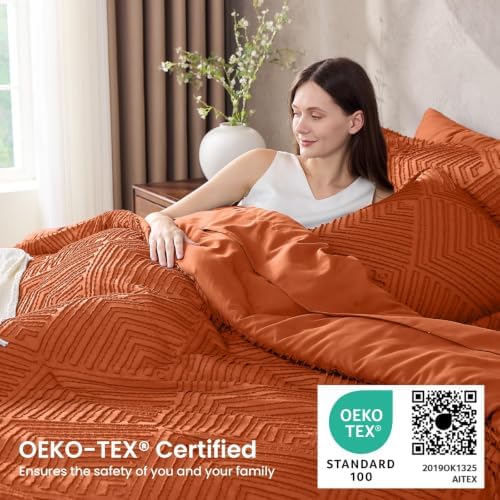 JOLLYVOGUE Queen Comforter Set 7-Piece, Boho Tufted Bed in a Bag - Image 6