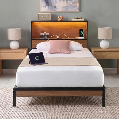 Zinus Kai Platform Bed Frame, RGB LED Lights, USB Charging Station by ZinusInc
