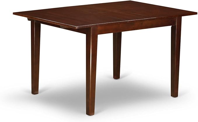 East West Furniture MLIP5-MAH-W 5 Piece Dining Set Includes a Rectangle Dining Room Table with Butterfly Leaf and 4 Kitchen Chairs, 36x54 Inch, Mahogany