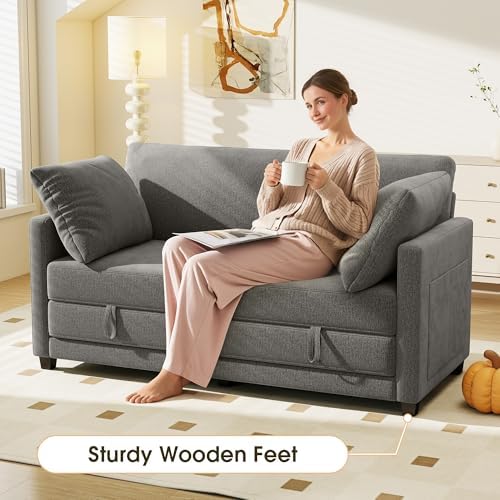 Myroyalsit 65" Convertible Loveseat Sofa Bed, 2-in-1 Folding Sofa Bed - Image 4