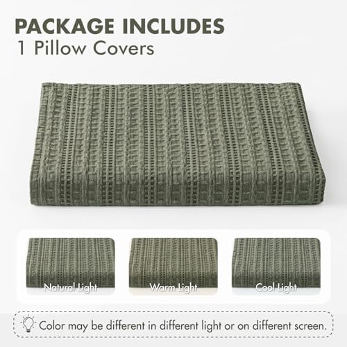 Decorative Waffle Weave Body Pillowcase 20x54 Olive Green No Insert - Image 7