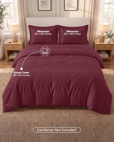 Duvet Cover Queen, 3 Piece Set, Extra Soft - Image 3