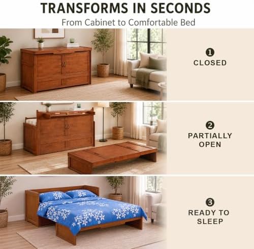 NIGHT & DAY Furniture Murphy Cube Cabinet Bed - Image 3