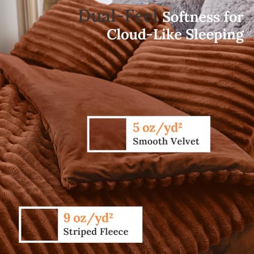 Sasttie Twin/Twin XL Comforter Set, Burnt Orange - Image 4