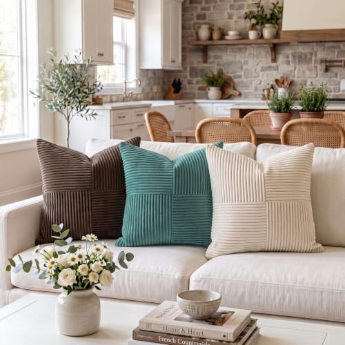 Fancy Homi Teal Decorative Throw Pillow Covers 16x16 Inch - Image 2