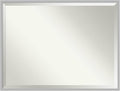 Amanti Art Silver Bathroom Mirror for Over Sink, 31x41 Hera Chrome Rectangle Vanity Mirror, X-Large Modern Frame, Hangs Horizonally and Vertically, Bathroom Wall Decor, Beveled Edge from WI, USA