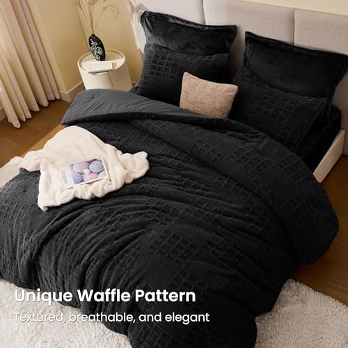 EXQ Home Waffle Comforter Set Full Size, 3 Pieces Bed Set - Image 3