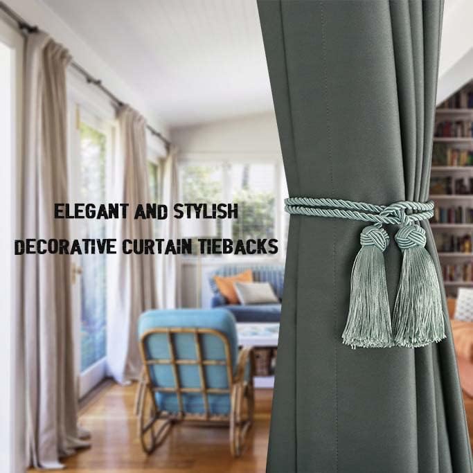 BEL AVENIR 2 Pack Handmade Rope Tassel Curtain Tiebacks - Image 5