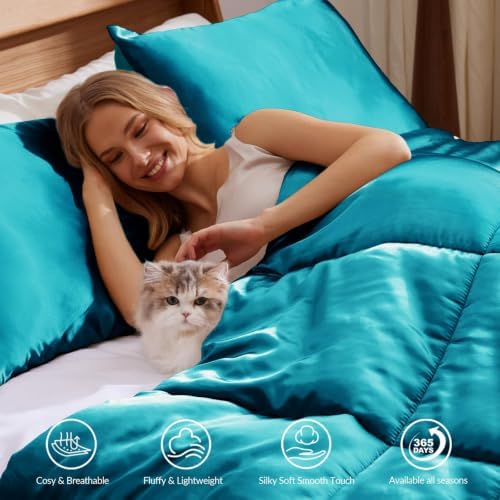 Whale Flotilla Reversible Fluffy Satin Full Comforter Set - Image 3