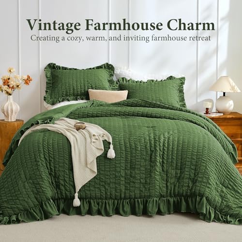JOLLYVOGUE Dark Green Oversized King Comforter Set - Image 2