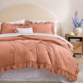 BLOOMHAVEN King Size Comforter Set-7 Pieces Ruffle Bedding Floral Sheet by BLOOMHAVEN