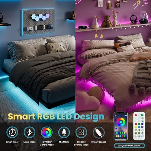 SHA CERLIN King Size Floating Bed Frame - Image 3