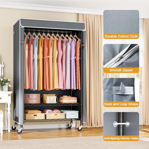 ULIFHOME P6C Rolling Clothes Rack - Image 6
