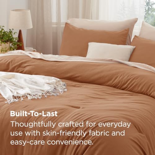 Bedsure King Comforter Set Prewashed Soft Bedding Set 3Pcs Pumpkin 104"x90" - Image 3