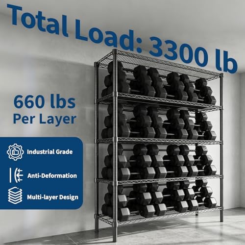 Garvee 3300LBS 5-Tier Metal Shelving - Image 4