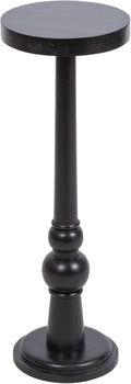 Kate and Laurel Wegner Traditional Wooden Round Drink Table, 8 x 23, Black, Elegant and Durable Pedestal Table for Use as Small Drink Table, Plant Stand, or Decorative Item Display
