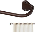 GXOACKJ Brown Curtain Rods for Windows 28 to 60 inch, 5/8 inch Adjustable Wrap by GXOACKJ