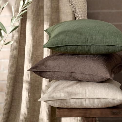 MIULEE Thick Textured Decorative Throw Pillow Covers 18x18 Inch Dark Brown - Image 4