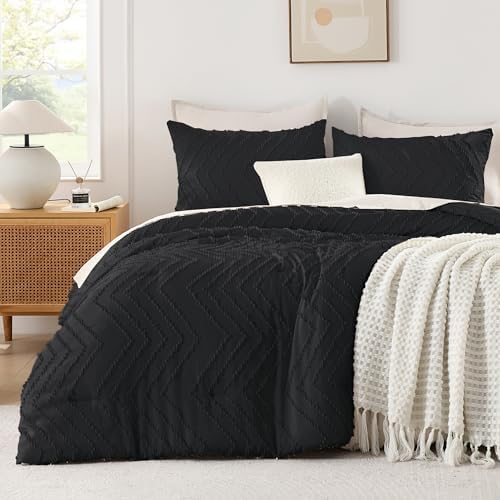 Andency Black Alaskan King Comforter Set 128x120 Extra Large by Andency