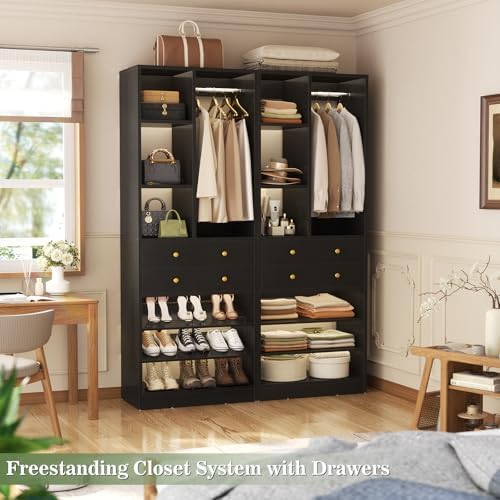 Besiost Closet System, 55.5"/4.6 FT Closet Organizer System - Image 6