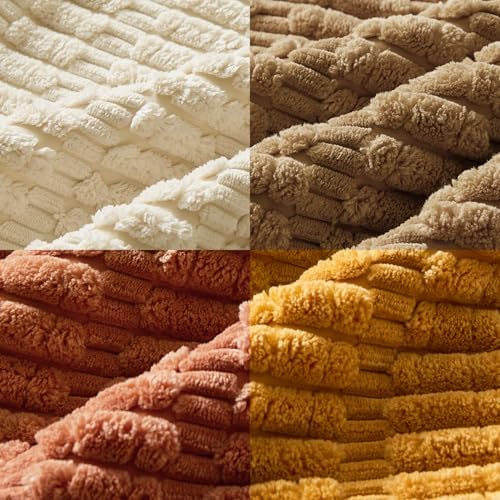 MIULEE Pack of 4 Fall Corduroy Decorative Throw Pillow Covers 20x20 Camel - Image 5