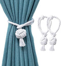 2 Pack White Curtain Tiebacks Outdoor Decorative Rope Drapes Holdbacks Tie Back by JQWUPUP