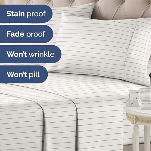Twin 3 Piece Striped Sheet Set - Image 6