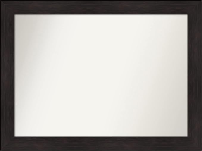 Amanti Art Silver Bathroom Mirror for Over Sink, 29x40 Florence Silver Rectangle Vanity Mirror, X-Large Casual Frame, Hangs Horizonally and Vertically, Bathroom Wall Decor, Non-Beveled Edge