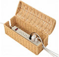PP Rattan Cable Management Box to Hide Cords and Power Strip by V-ZIYAZA