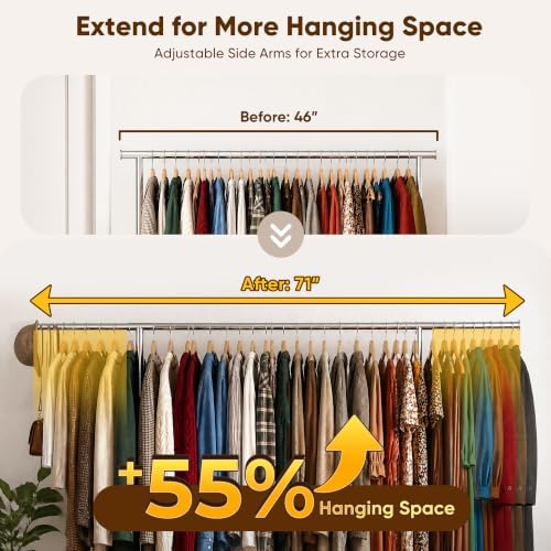 HOKEEPER Clothing Racks Heavy Duty Clothes Rack Adjustable Garment Rack - Image 6