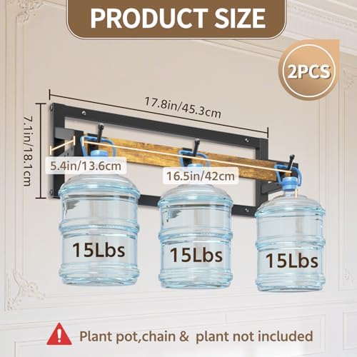 LASZOLA Plant Hanger Holder Shelf Indoor Window Wall Mount, 2 Pack Brown - Image 2