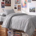 CozyLux Twin Comforter Set, 5 Pieces Grey Seersucker Bed in a Bag by CozyLux