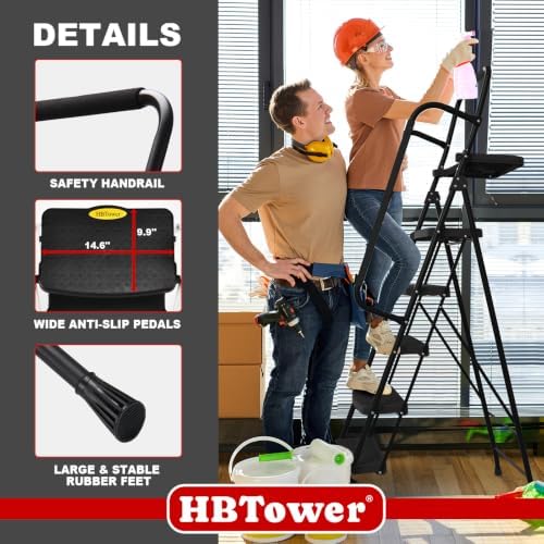 HBTower Step Ladder, Folding Step Stool - Image 6