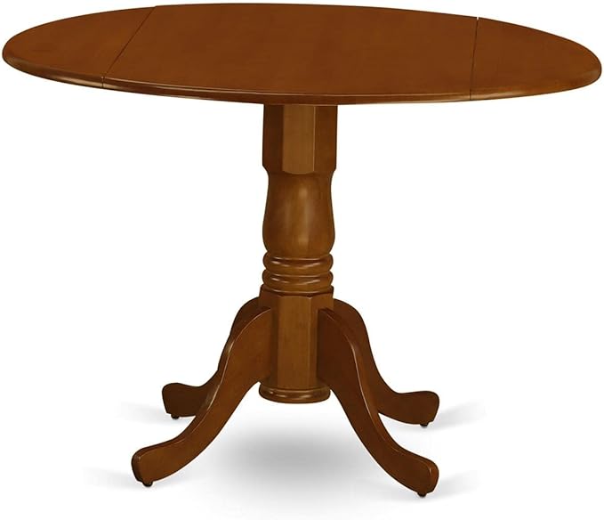 East West Furniture DLIP5-BMK-W 5 Piece Dining Room Table Set Includes a Round Kitchen Table with Dropleaf and 4 Dining Chairs, 42x42 Inch, Buttermilk & Cherry
