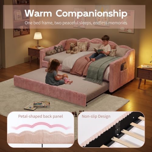 Twin Size Faux Fur Upholstered Daybed - Image 3