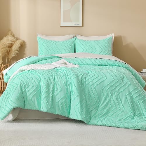 Andency Mint Green Comforter Set King Size, 3 Pieces Soft Bedding Set - Image 2